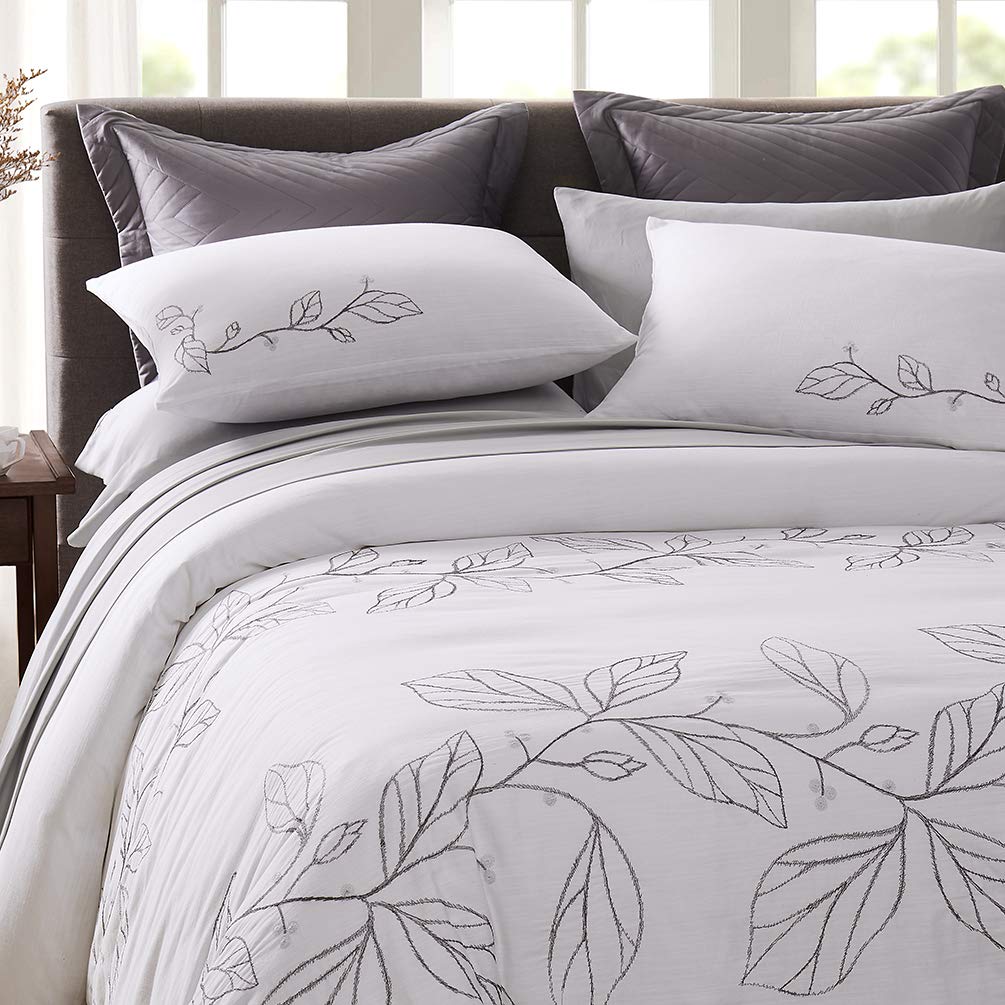 1+1 Μαξιλάρια Bamboo + Σετ Παπλωματοθήκης & 2 Μαξιλαροθήκες από 100% Βαμβάκι με Κέντημα