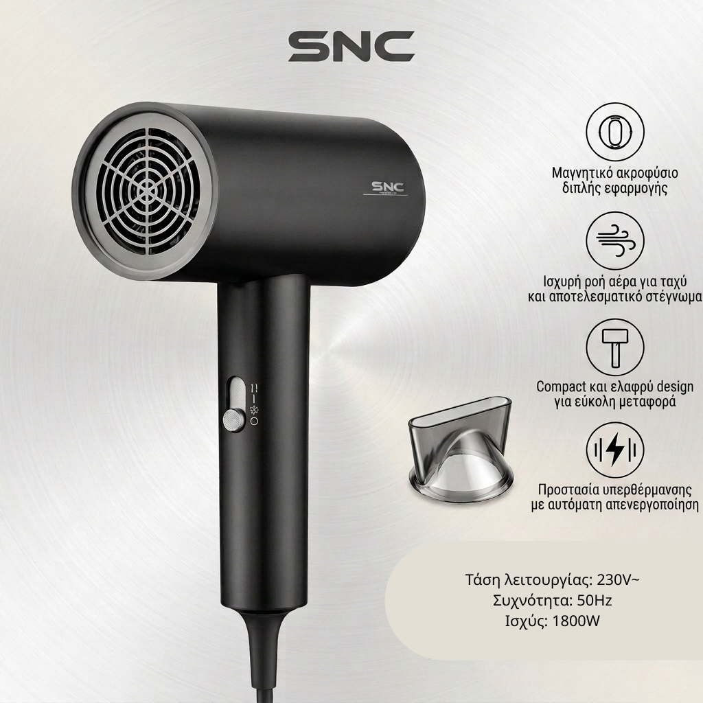 Πιστολάκι Ταξιδιού SNC 1800w