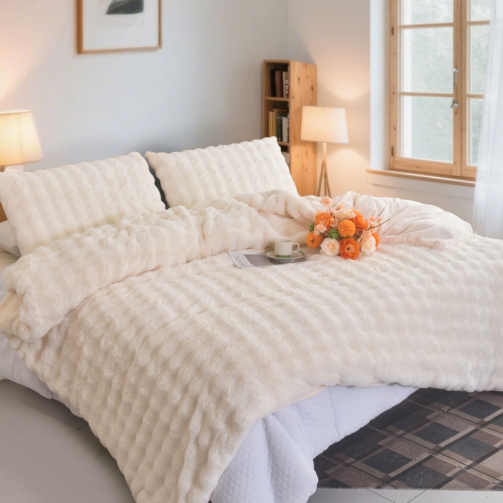 Σετ Γούνινη Παπλωματοθήκη & 2 Μαξιλαροθήκες