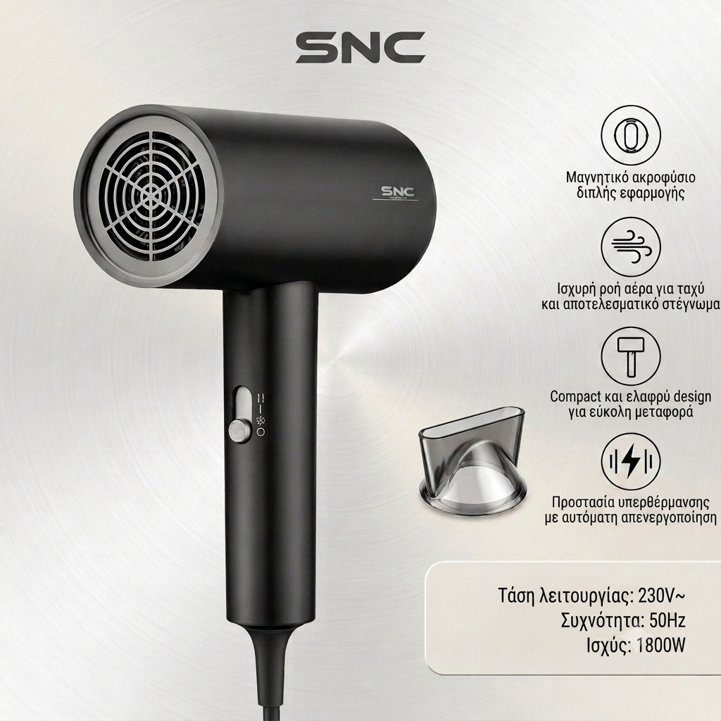 Πιστολάκι Ταξιδιού SNC 1800w