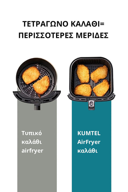 Kumtel Air Fryer 8.5L + ΔΩΡΟ Σχάρα & Αντικολλητικά Χαρτιά 50τμχ
